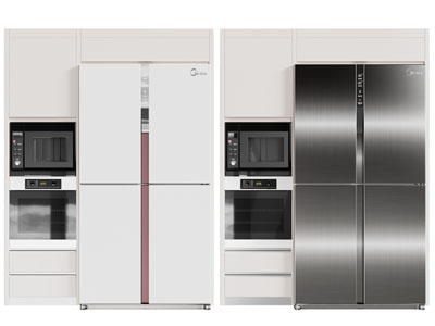 现代嵌入电冰箱的高柜橱柜