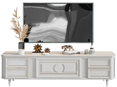 美式电视柜、电视机