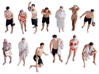 现代浴袍比基尼的男人、女人、多人人群3d模型 现代浴袍比基尼的男人、女人、多人人群