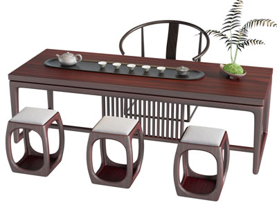 新中式茶桌椅组合