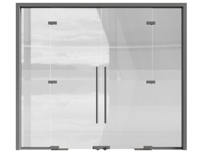 现代办公玻璃双扇大门3d模型 现代办公玻璃双扇大门