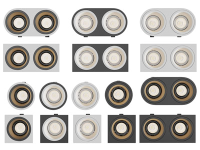 现代双头筒灯射灯