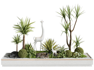 现代花坛花草景观园艺小品