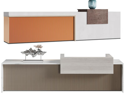 新中式前台接待台