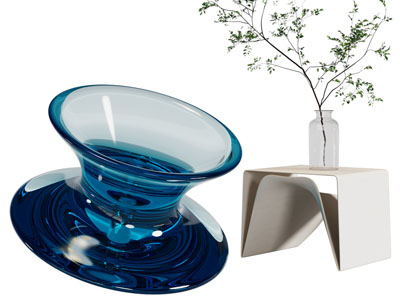 现代亚克力陀螺休闲椅子、边几