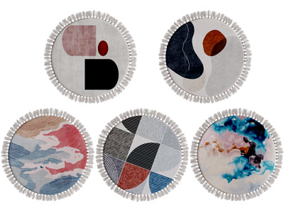 现代圆形带流苏的地毯3d模型 现代圆形带流苏的地毯