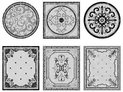 欧式圆形、方形地面雕花