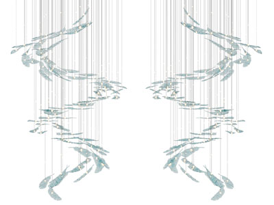 新中式鱼群垂线吊灯