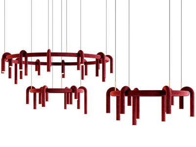 现代红色圆形吊灯