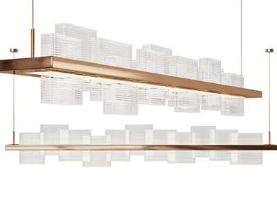 现代长方形水晶吊灯