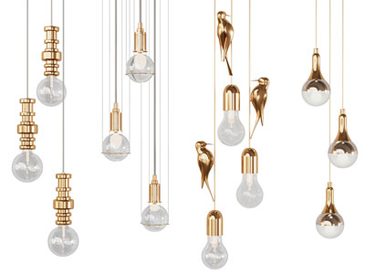 现代轻奢球形灯泡垂线吊灯