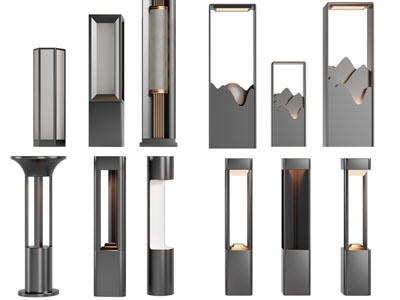 新中式地灯、草坪灯、庭院景观灯