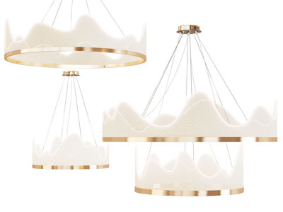 新中式山脉圆形吊灯