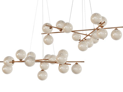 现代轻奢球形灯罩吊灯