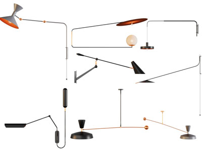 现代金属灯罩可转向壁灯