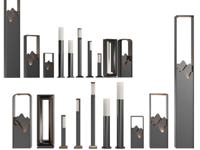 新中式地灯、庭院景观灯、草坪灯
