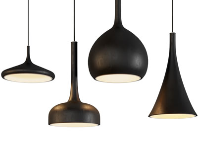 现代黑色灯罩吊灯