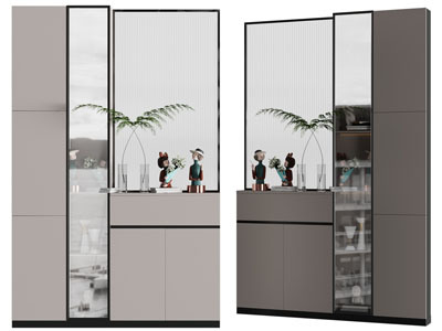 现代玄关装饰鞋柜、隔断