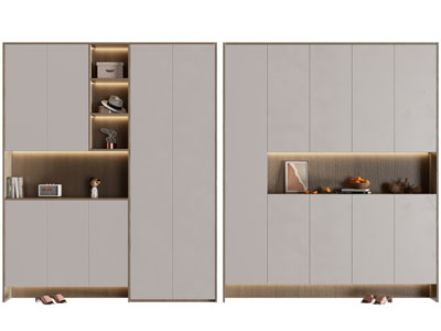 现代实木玄关鞋柜