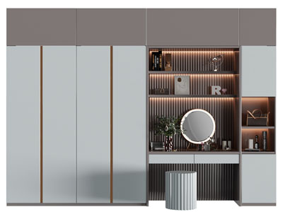 现代装饰梳妆台的衣柜3d模型 现代装饰梳妆台的衣柜