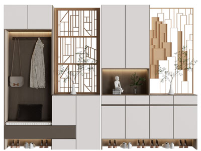 现代玄关隔断装饰鞋柜