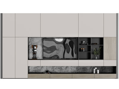 现代电视背景墙3d模型 现代电视背景墙