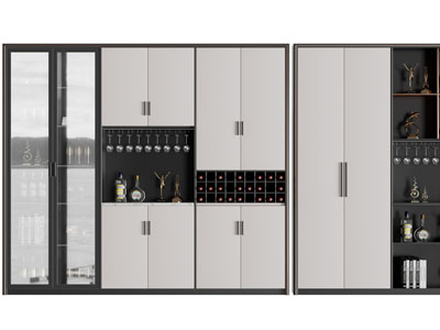 现代酒柜3d模型 现代酒柜