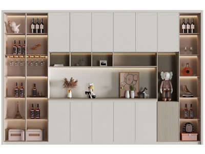 现代酒柜3d模型 现代酒柜
