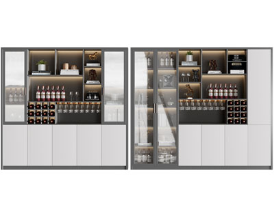 现代酒柜3d模型 现代酒柜