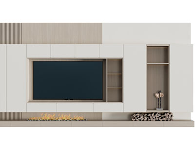 现代电视背景墙3d模型 现代电视背景墙