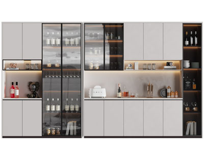 现代酒柜3d模型 现代酒柜