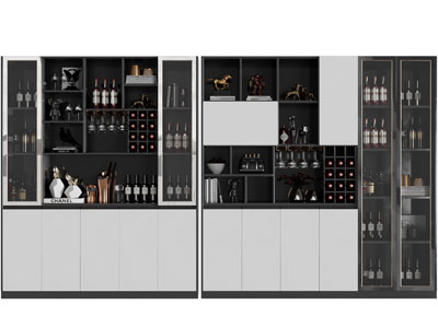 现代酒柜3d模型 现代酒柜