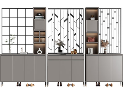 现代玄关装饰鞋柜、隔断