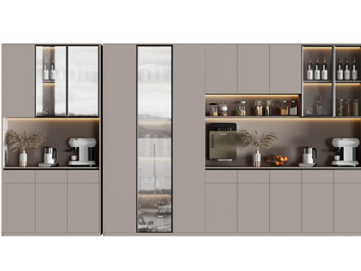 现代酒柜3d模型 现代酒柜