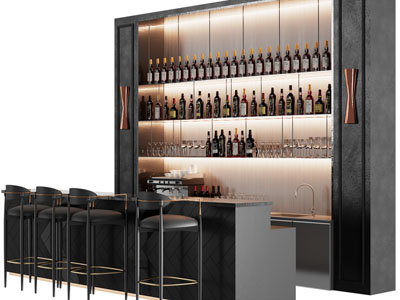 现代酒吧吧台吧椅