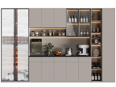 现代酒柜3d模型 现代酒柜