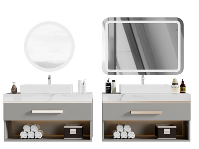 现代洗手台、镜子