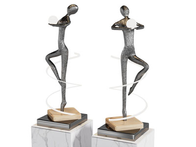 现代舞者雕塑雕刻摆件组合3d模型 现代舞者雕塑雕刻摆件组合