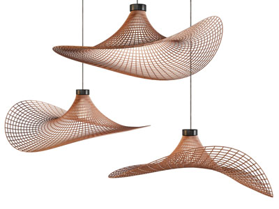 现代草帽造镂空网状吊灯