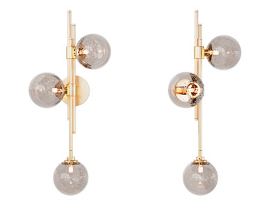 现代轻奢烟灰色玻璃灯罩壁灯