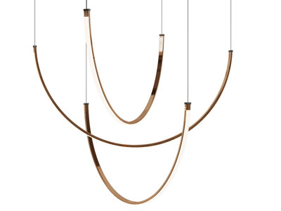 现代带状U形吊灯