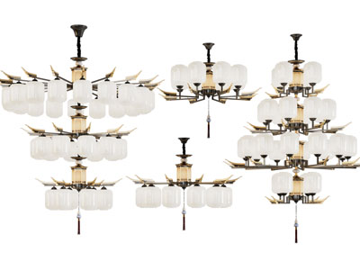 新中式多层吊灯