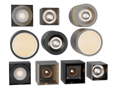 现代圆形、方形筒灯射灯