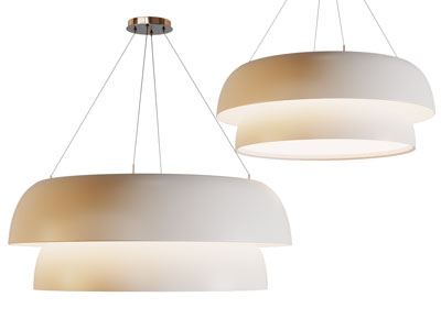 现代圆形双层灯罩吊灯