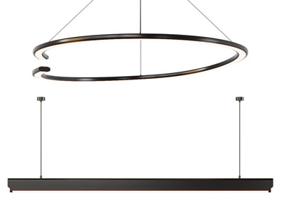 现代办公一字金属吊灯