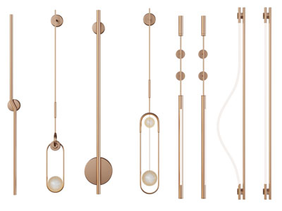 现代轻奢金属线壁灯