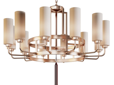 新中式多头柱形灯罩吊灯