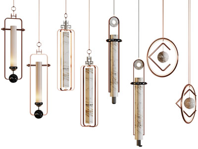 新中式垂线吊灯