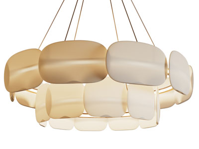 现代圆形双层套叠吊灯