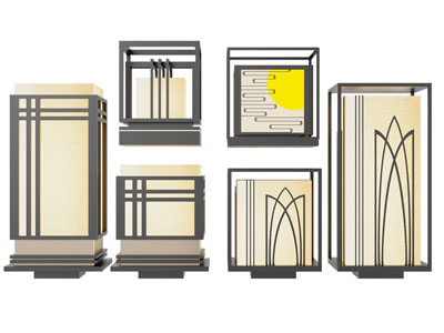 新中式方形地灯、草坪灯、装饰庭院灯